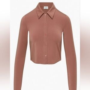 Aritzia Mauve Longsleeve Button Up Shirt